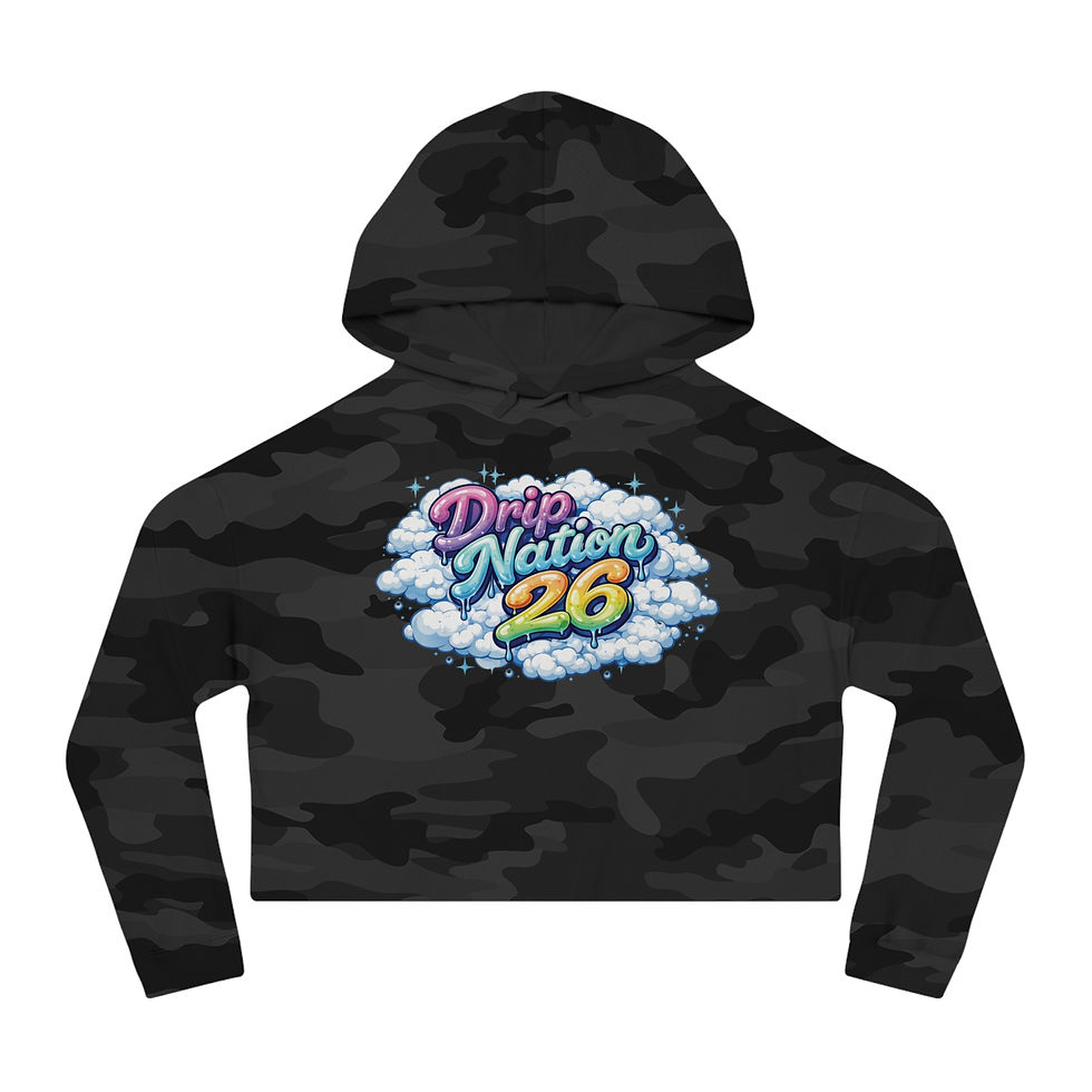 Thumbnail: Drip Nation 26 Cropped Hoodie — Women's Graphic Hooded Sweatshirt