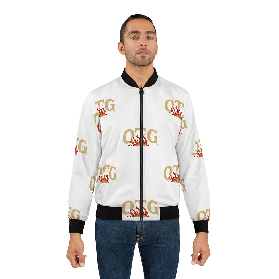 Thumbnail: "OTG" Men’s Bomber Jacket (White)