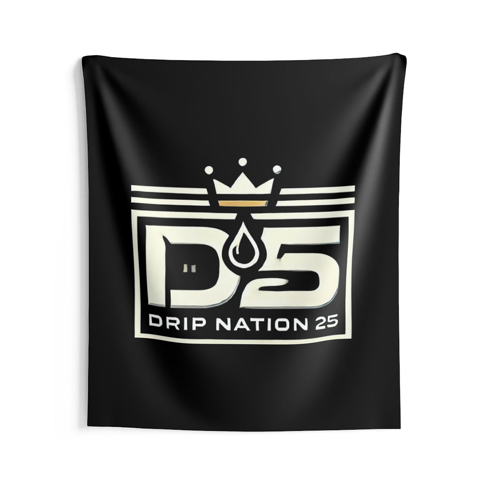 Thumbnail: Drip Nation 25 Black Indoor Wall Tapestries – Stylish Room Decor for Urban Vibes
