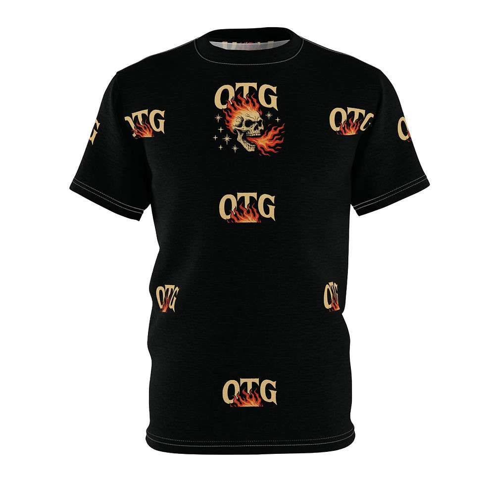 Thumbnail: "OTG" Fiery Skull Unisex Tee (Black)