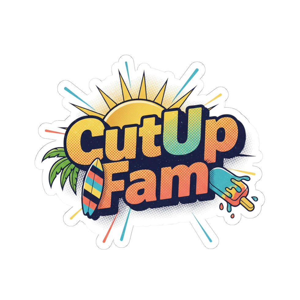 Thumbnail: CutUp Fam Surf Logo Sticker | Kiss-Cut Vinyl Sticker, Retro Summer Design
