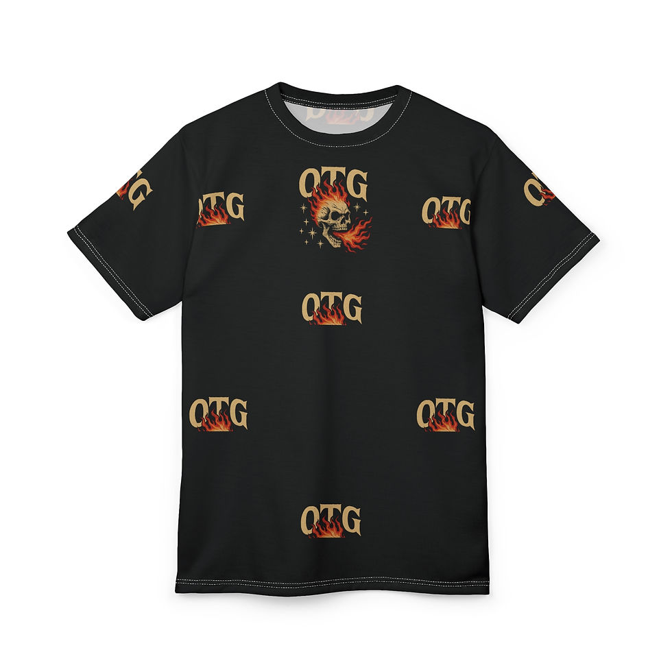 Thumbnail: "OTG" Fiery Skull Unisex Tee (Black)