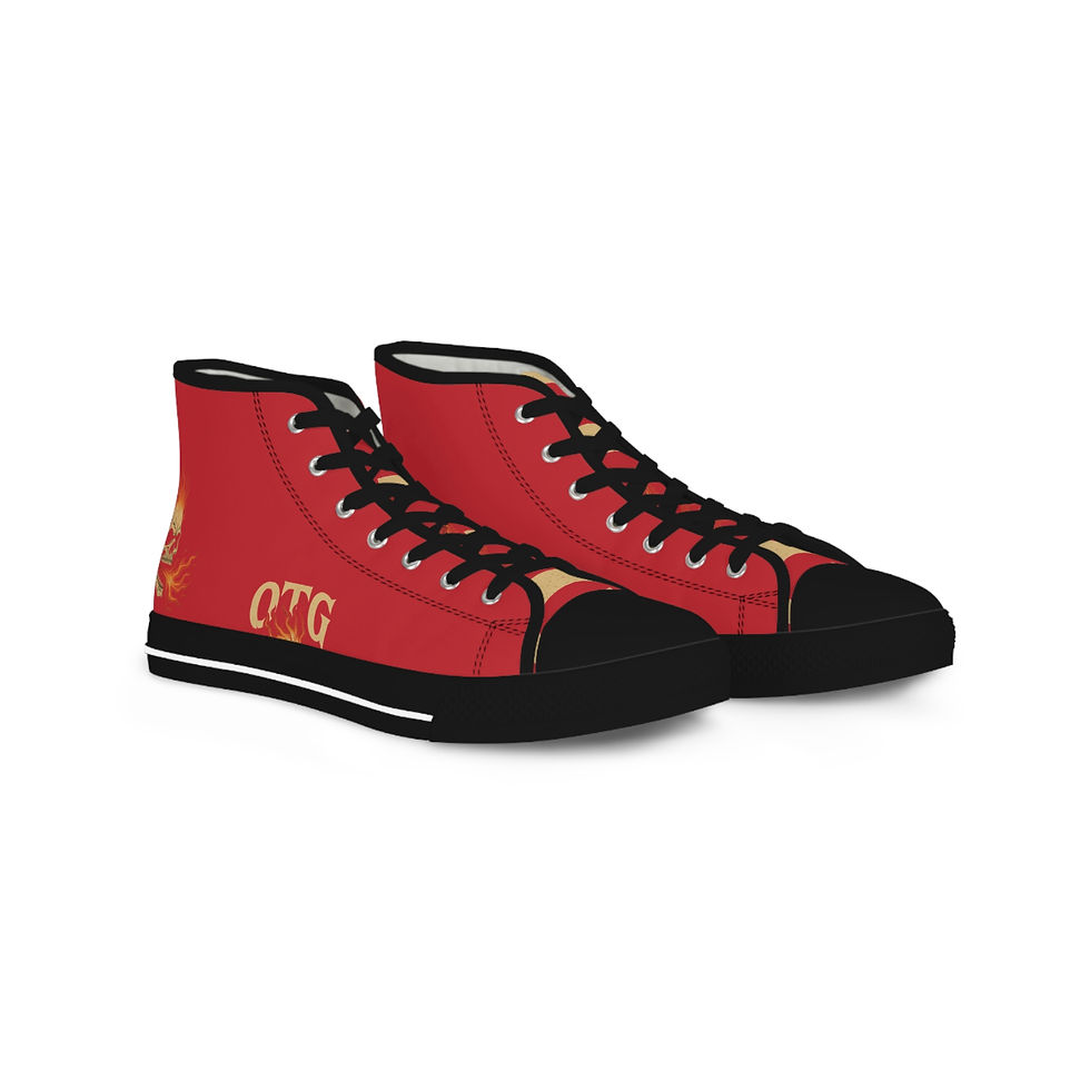 Thumbnail: "OTG" High Top Sneakers for Men (Dark Red)