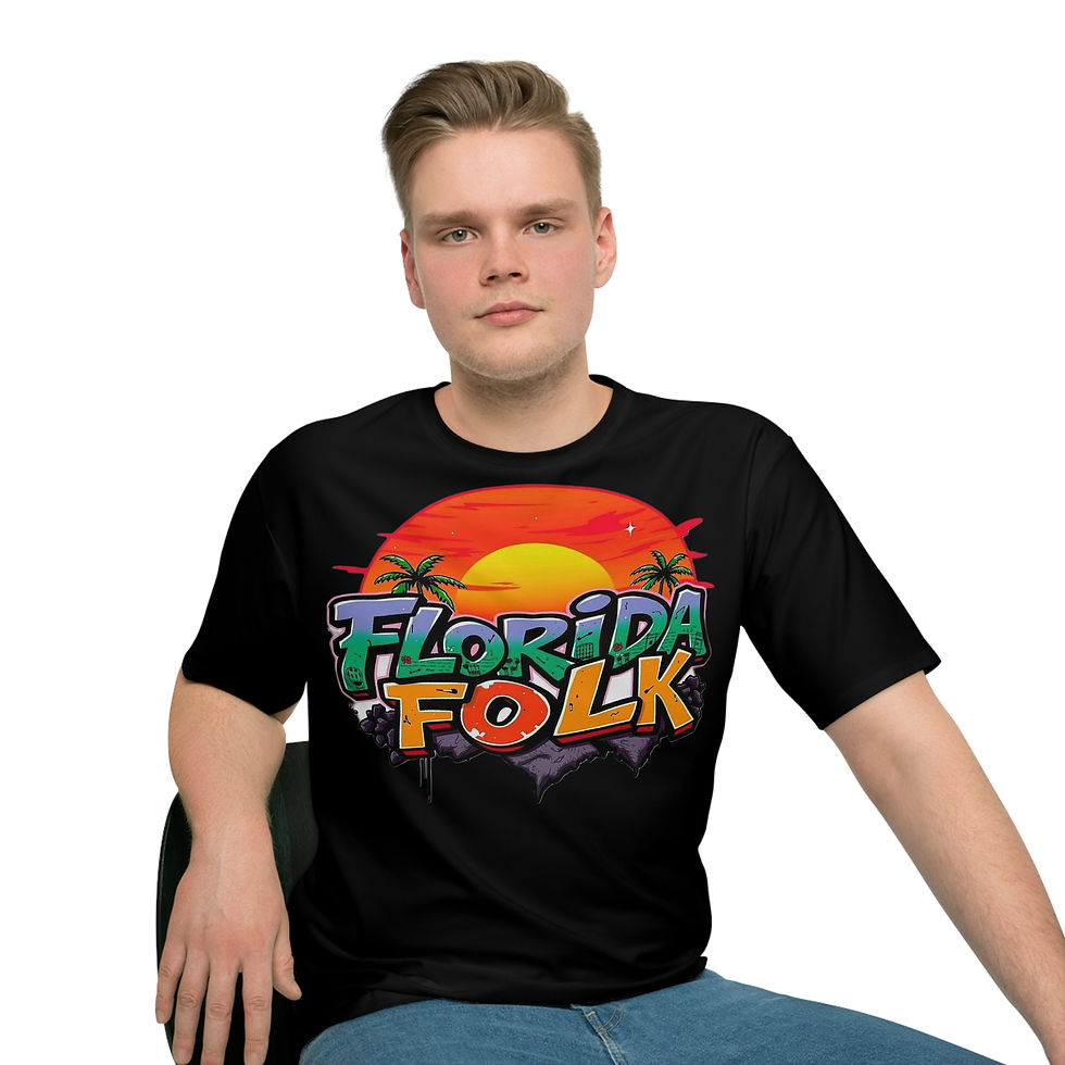 Thumbnail: "Florida Folk" Men's Loose T-shirt (Black)