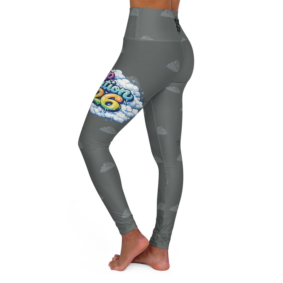 Thumbnail: (Dark Grey) High-Waist Yoga Leggings — "Dreamwave" Activewear