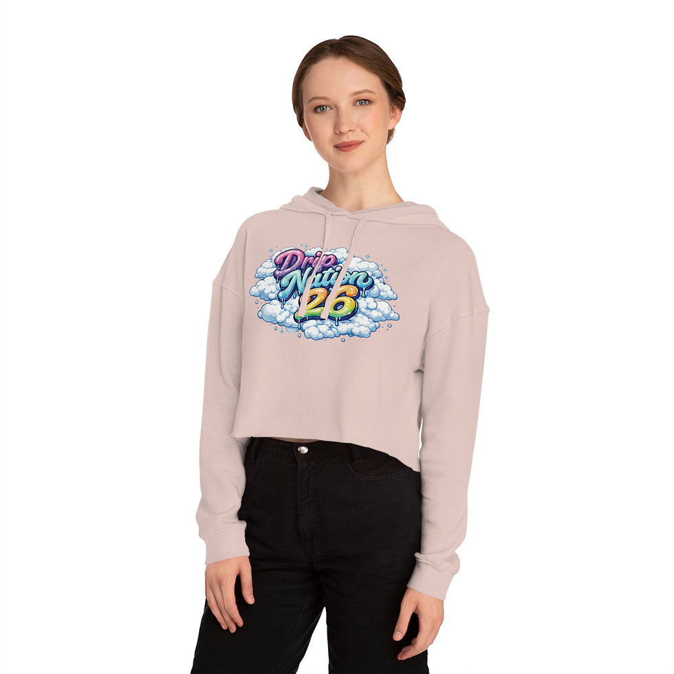 Thumbnail: Drip Nation 26 Cropped Hoodie — Women's Graphic Hooded Sweatshirt