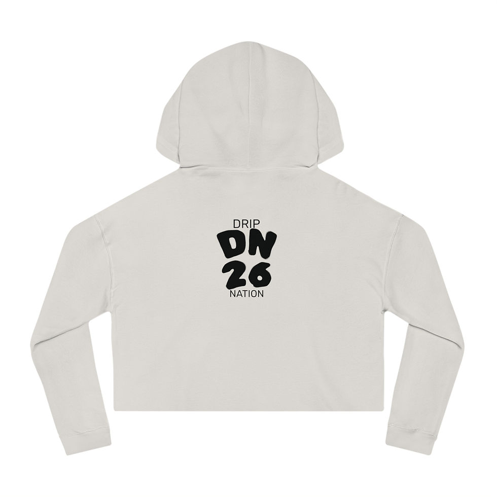 Thumbnail: Drip Nation 26 Cropped Hoodie — Women's Graphic Hooded Sweatshirt