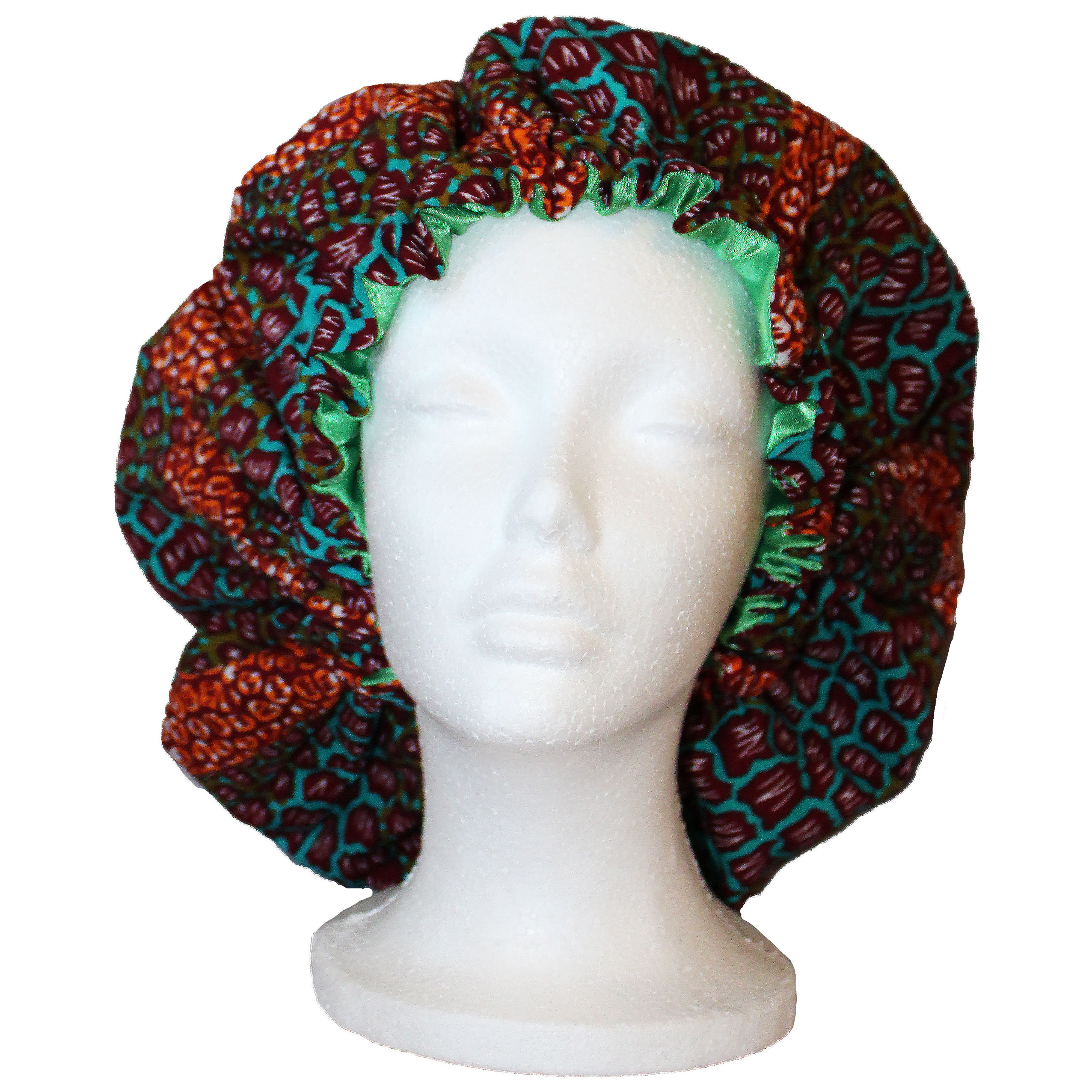 Adjustable African Print Hair Bonnet (Satin inside)