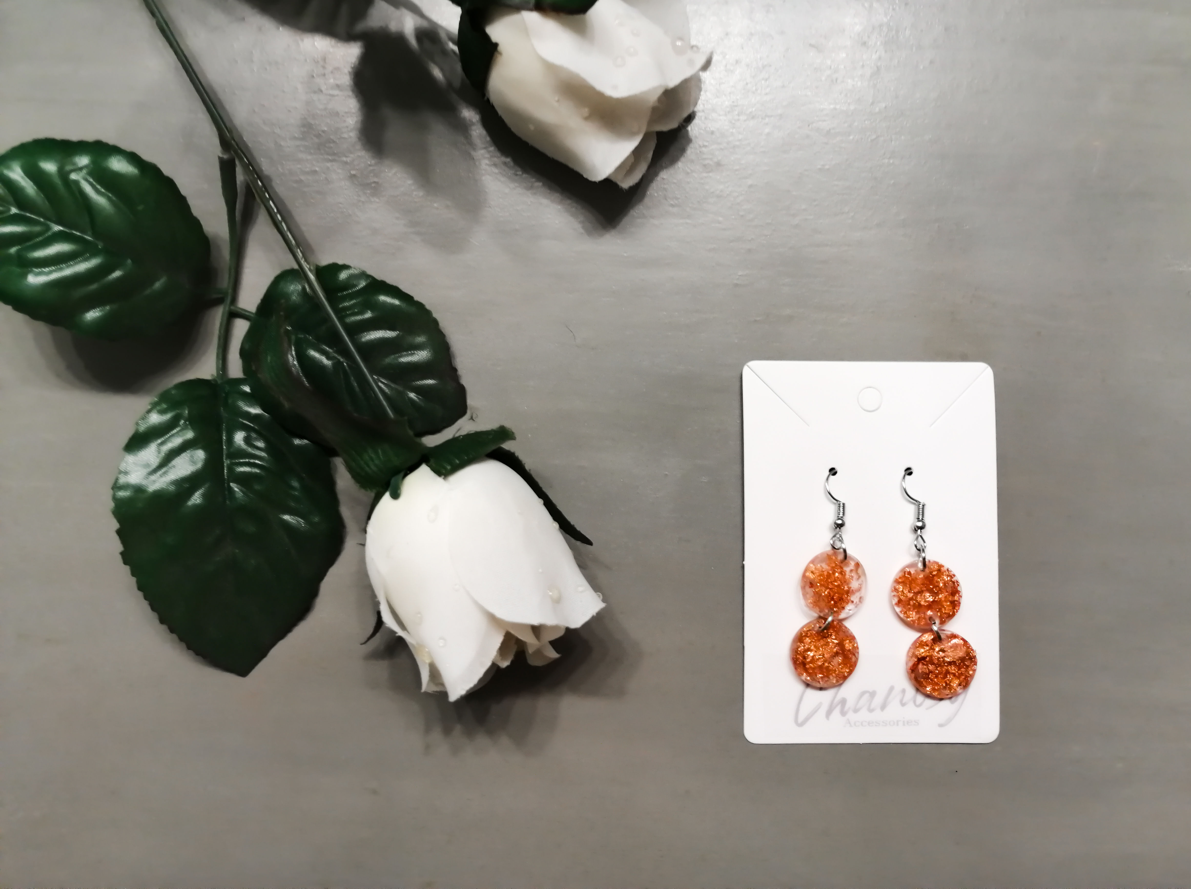 Chantsy Accessories - Transparent Earrings with Rose Gold