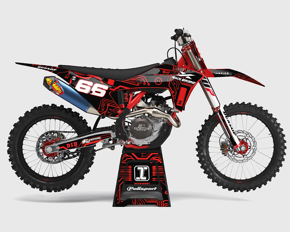 Right side view of our Circuit V2 GasGas Graphics Kit