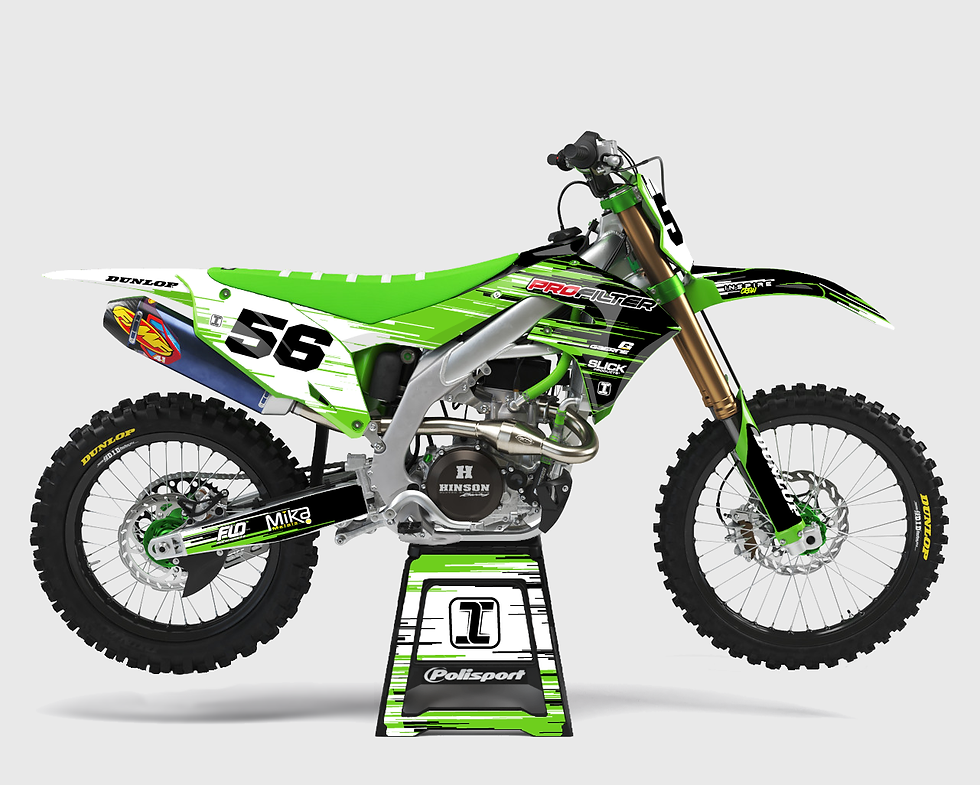 Right side view of our Assault Kawasaki Graphics Kit