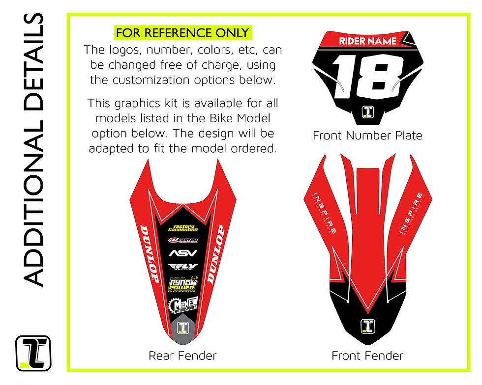 Number plate and fender details of our Octane GasGas graphics kit