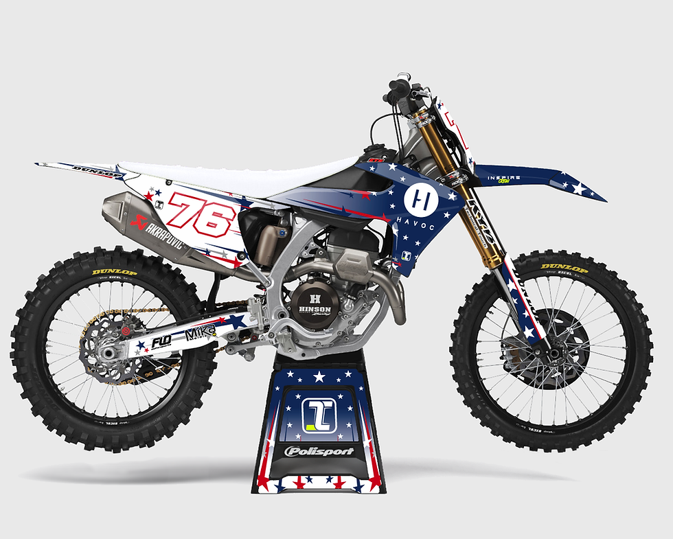 Right side view of our Spangled Triumph TF graphics Kit