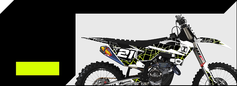 Shop customized dirtbike graphics kits, available for: GasGas, Honda, Husqvarna, Kawasaki, KTM, Stark Varg, Suzuki, Triumph, and Yamaha