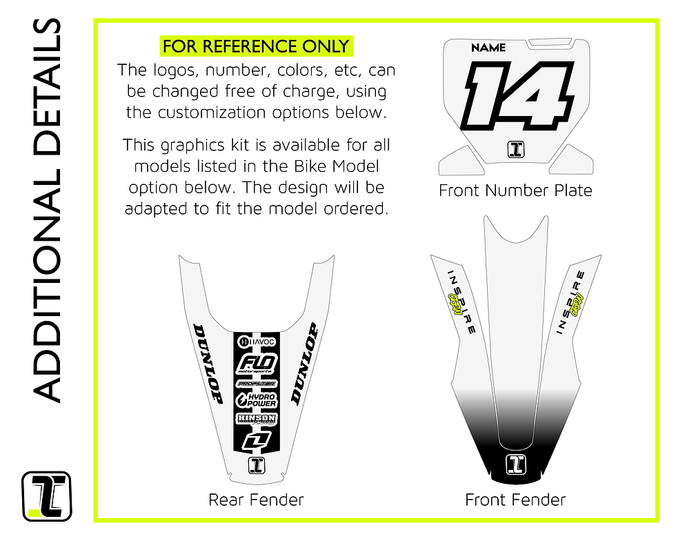 Number plate and fender details of our Rev Husqvarna graphics kit