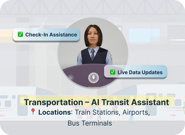 Transportation - AI Transit Assistant train stations airports bus terminals ai concierge digital