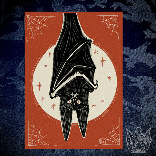 Halloween Bat Fine Art Print Bat in Your Belfry
