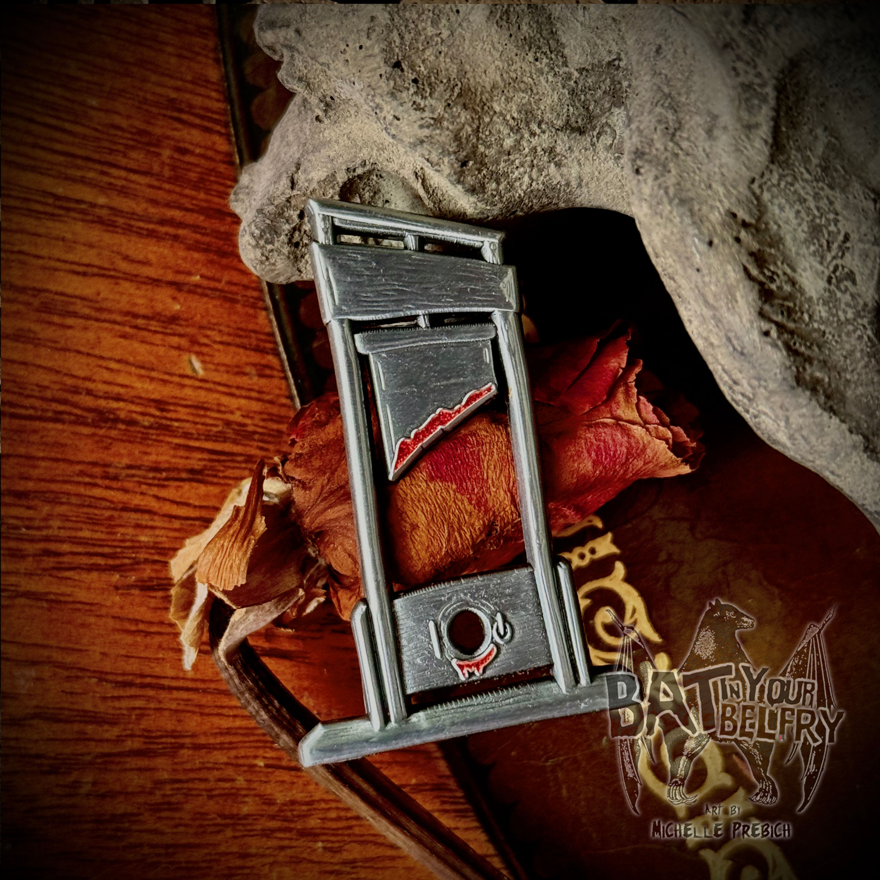 Guillotine Enamel Pin