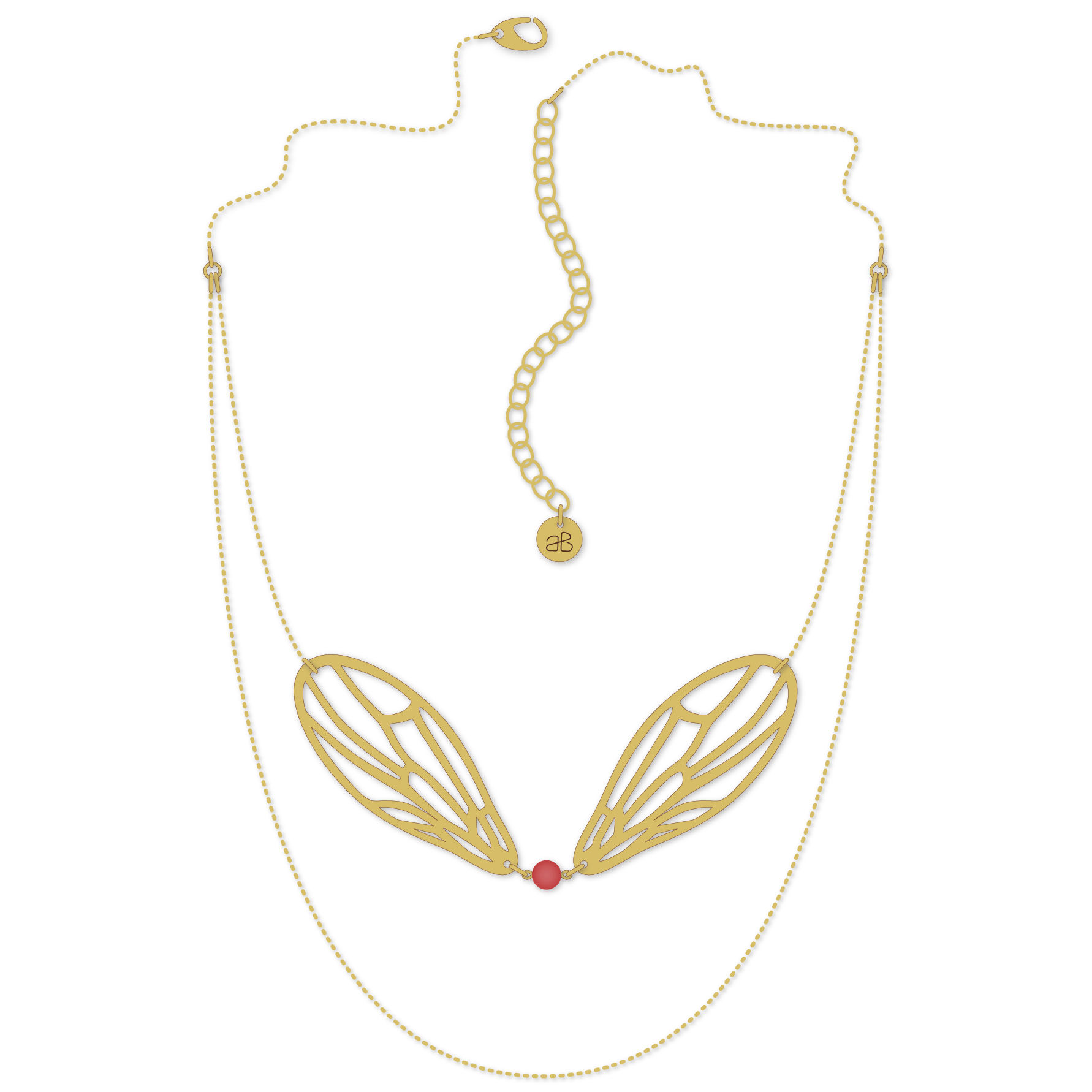 Collier LIBELLULE finition vieux bronze