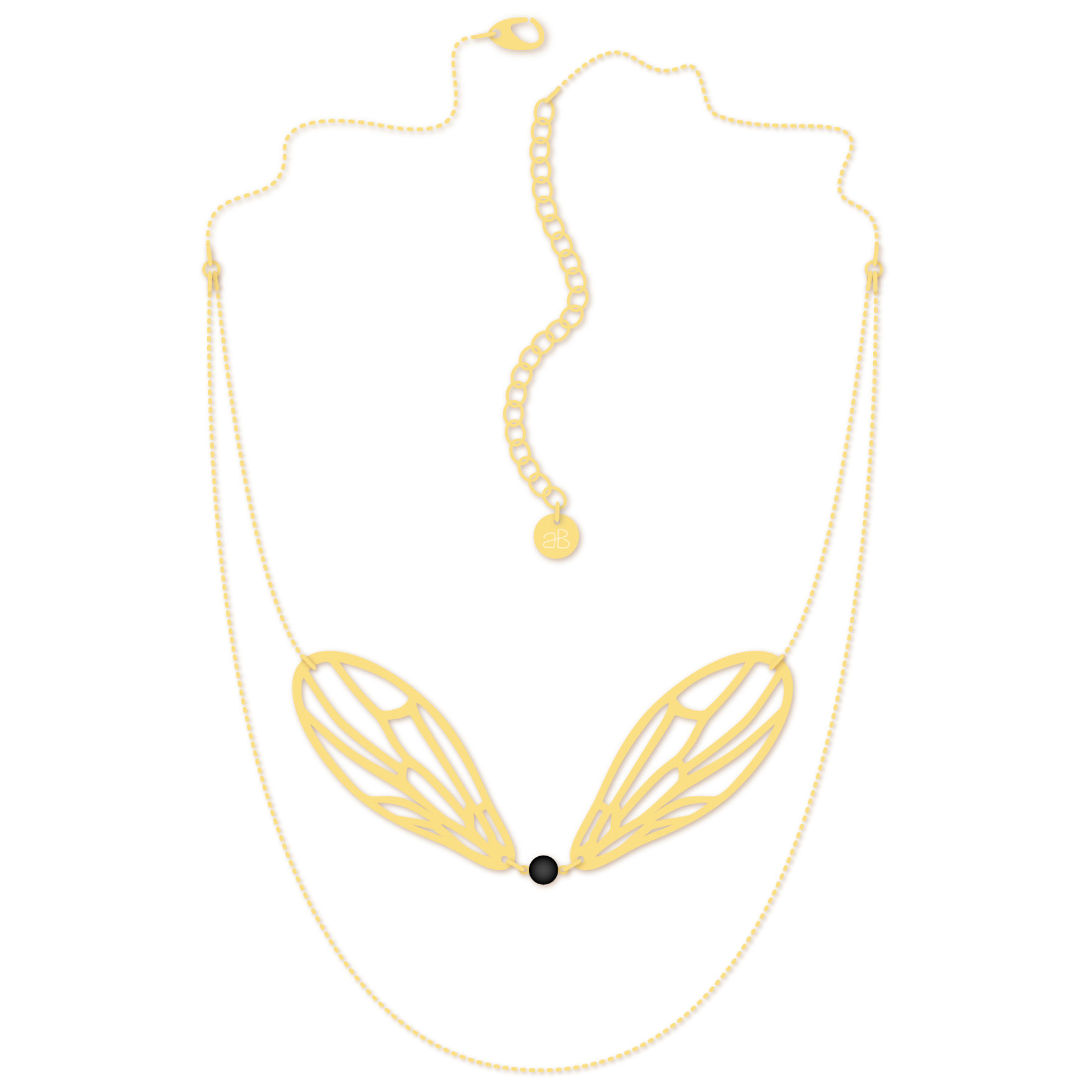 Collier LIBELLULE finition or