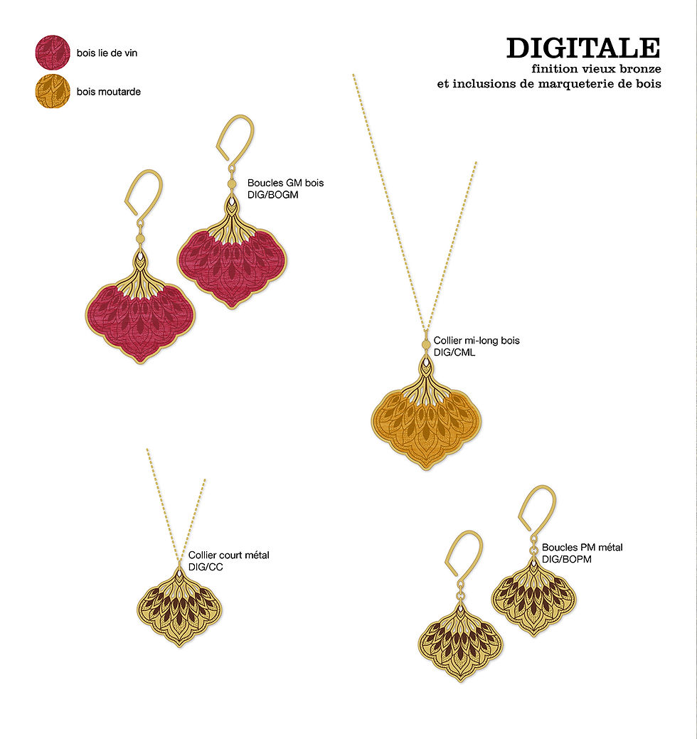 Thumbnail: Collier court DIGITALE vieux bronze