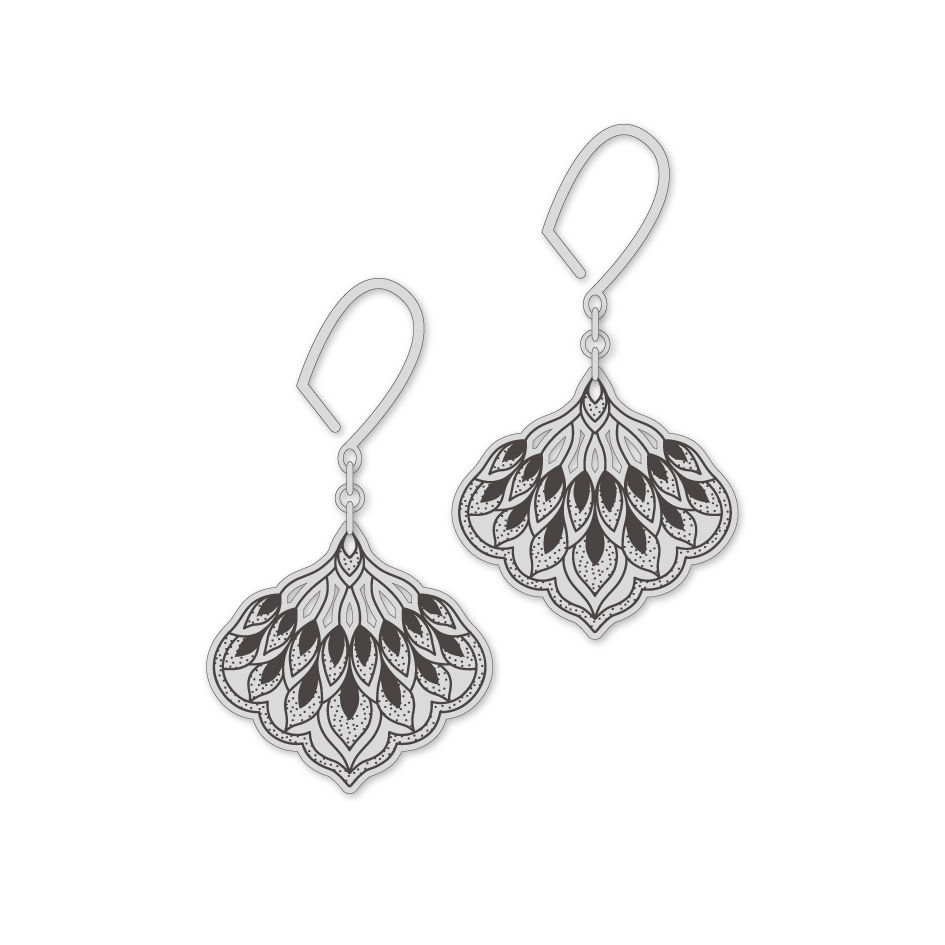 Petites boucles DIGITALE argent patiné