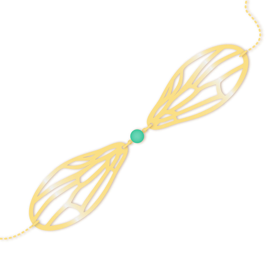 Bracelet LIBELLULE finition or