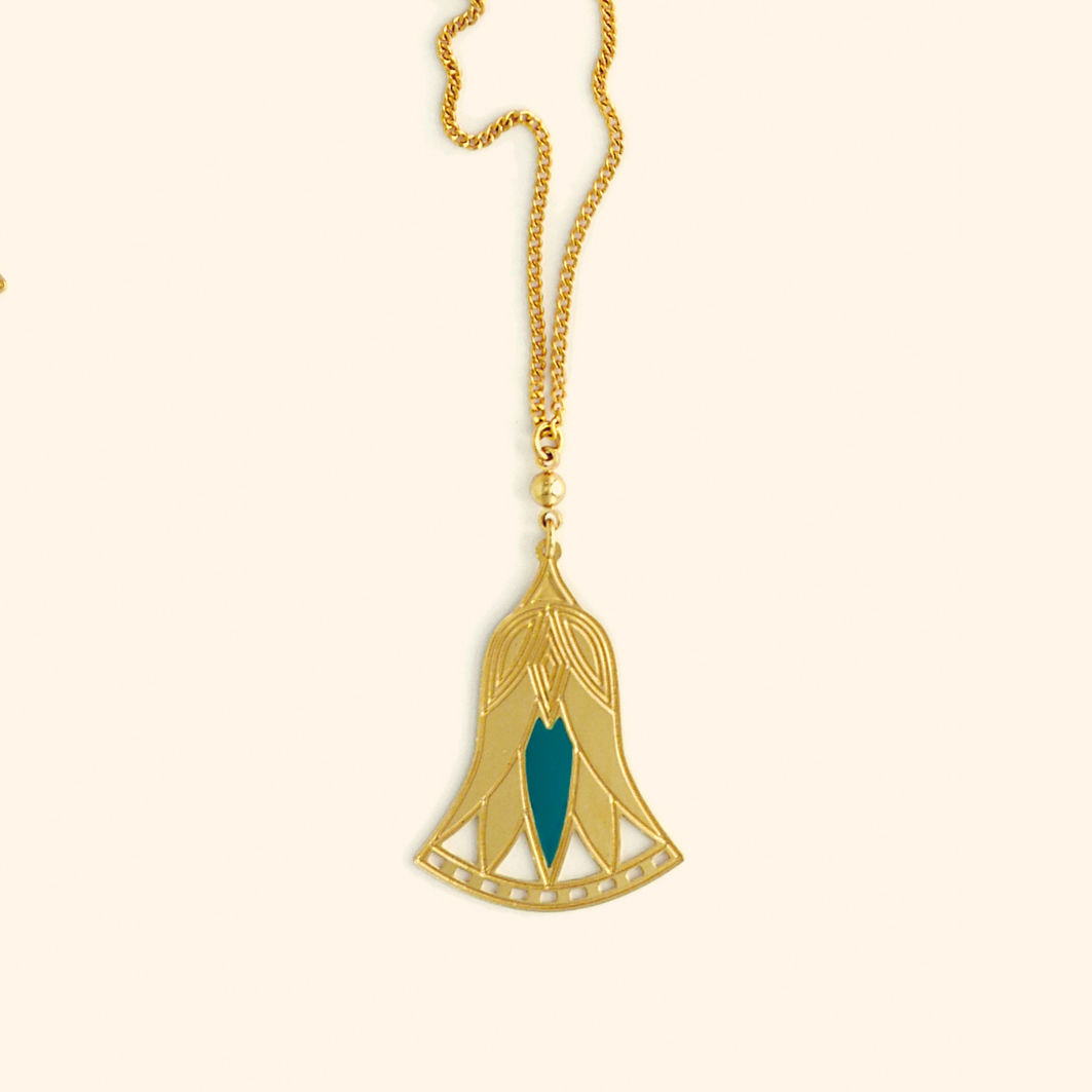 Collier mi-long finition or
