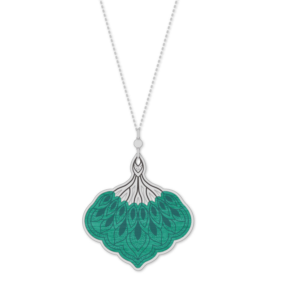 Collier mi-long DIGITALE argent patiné