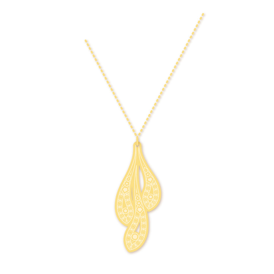 Collier court PLUMETTE finition or