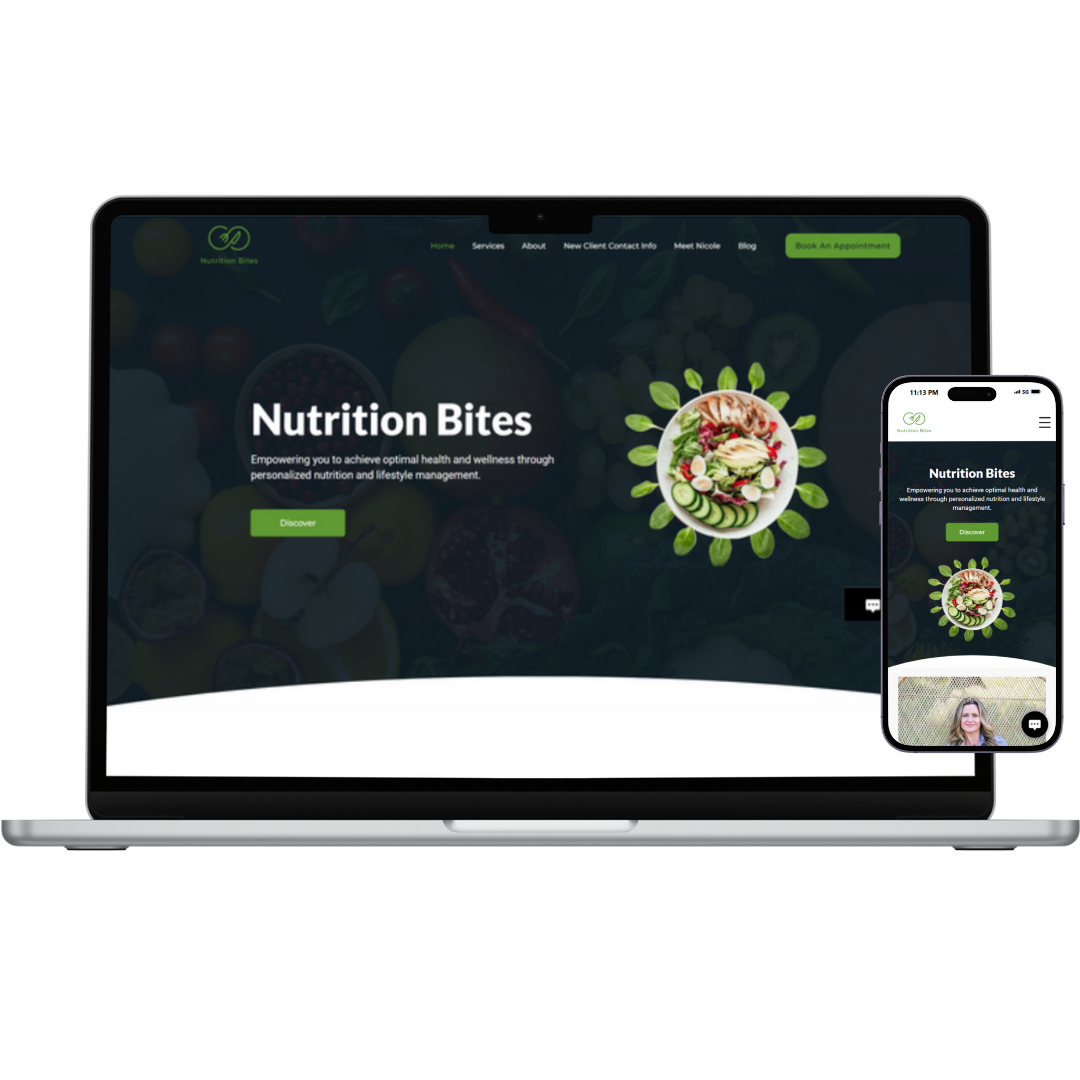 Website mockup showcasing custom web design by Emmi Designs, featuring modern layout and user-friendly interface.