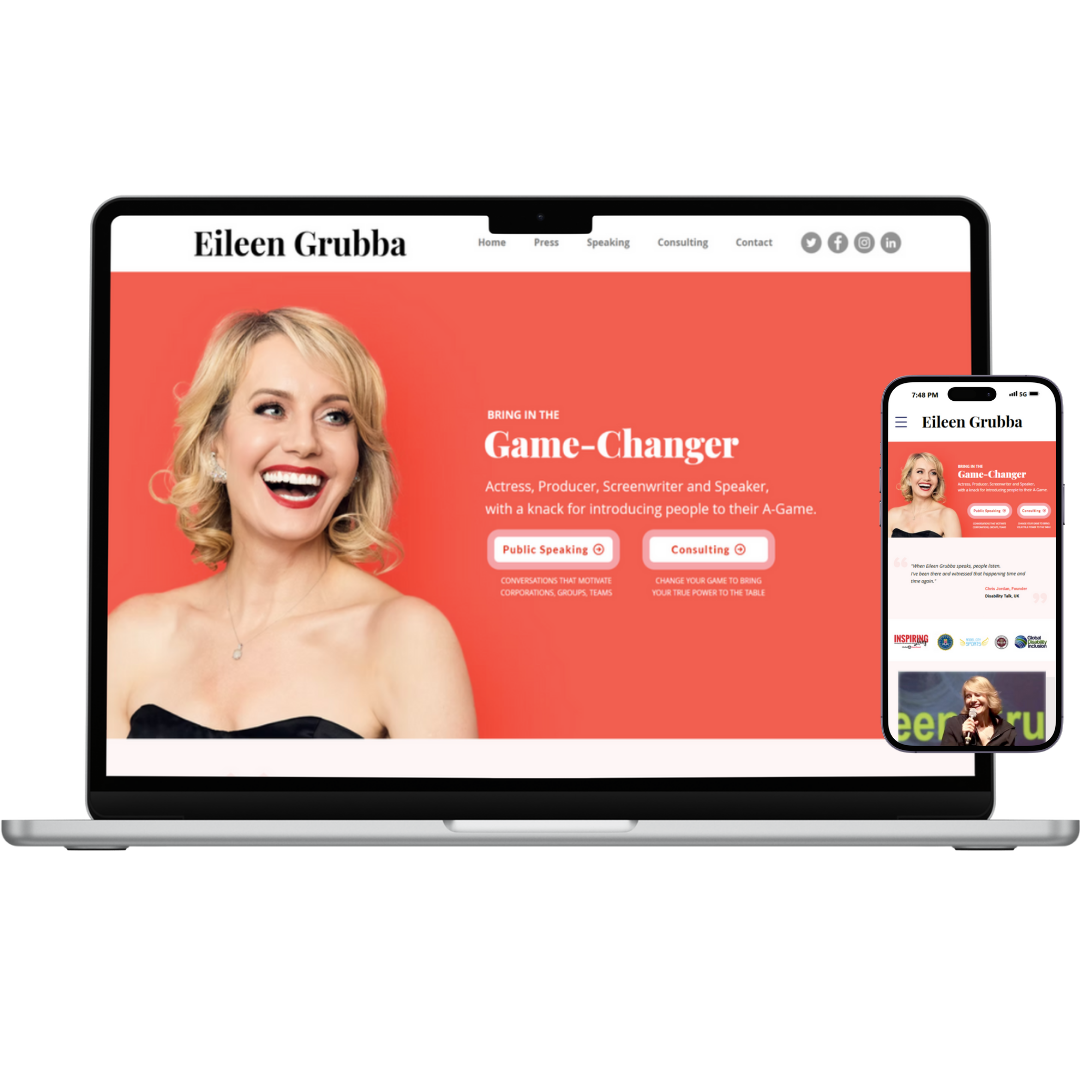 Website mockup showcasing custom web design by Emmi Designs, featuring modern layout and user-friendly interface.