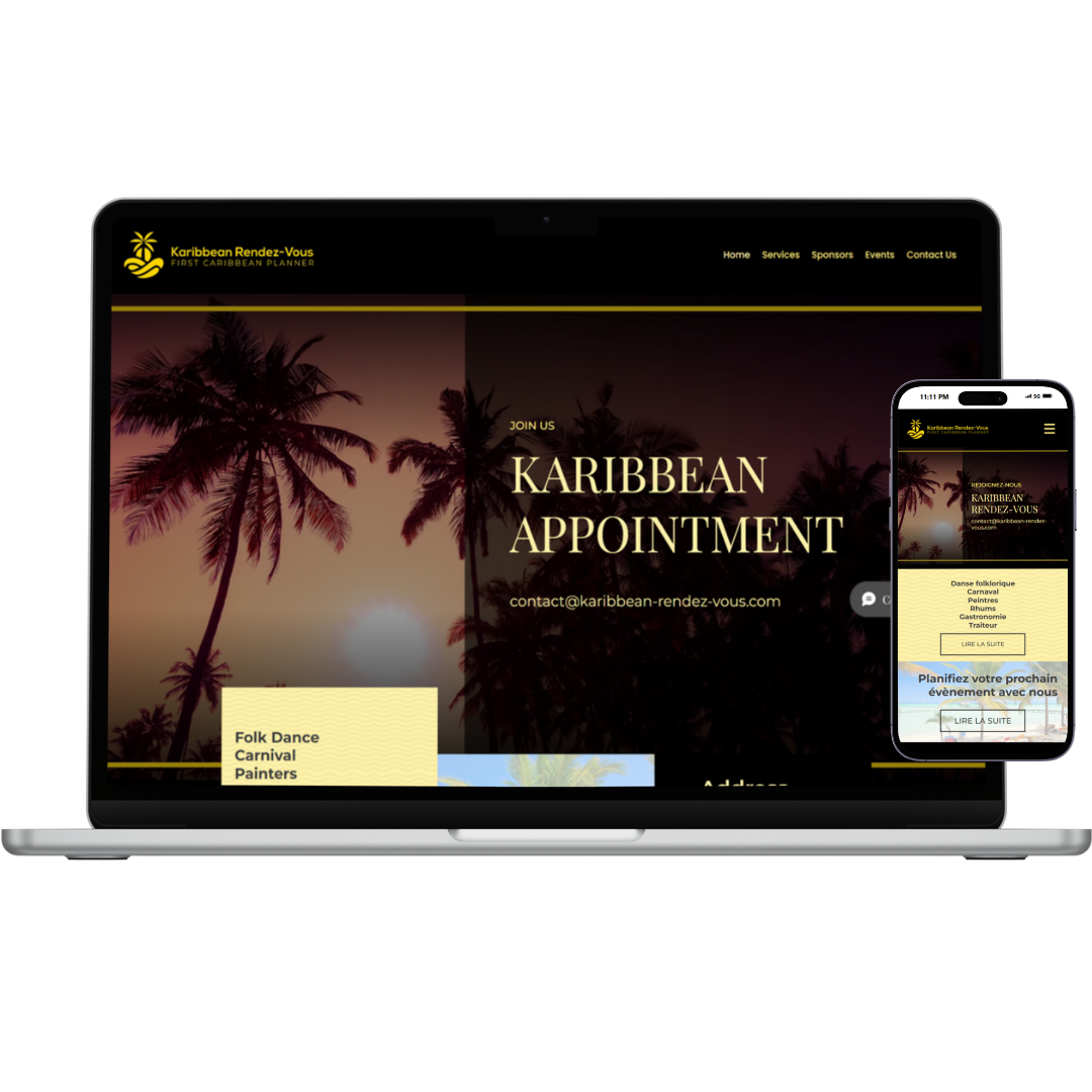 Website mockup showcasing custom web design by Emmi Designs, featuring modern layout and user-friendly interface.
