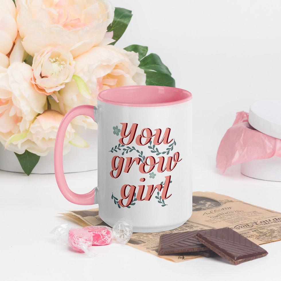 Thumbnail: You Grow Girl mug with color inside