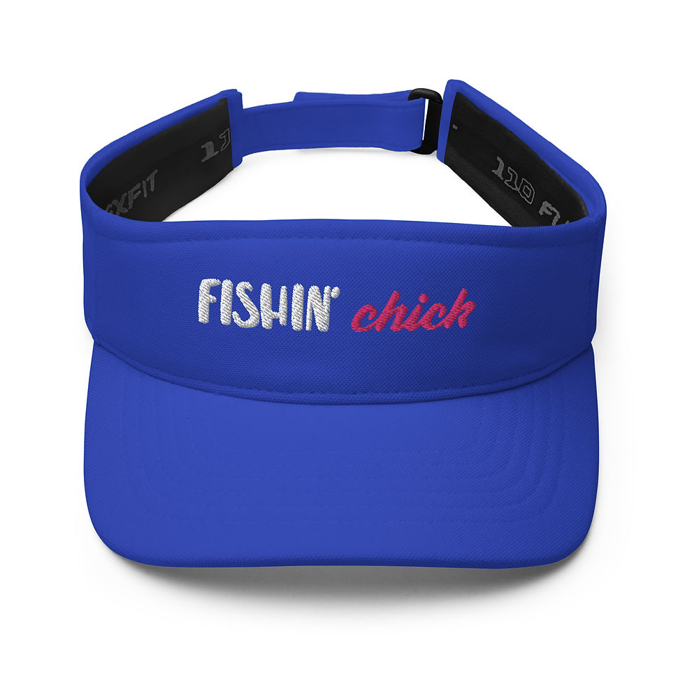 Thumbnail: Fishin' Chick visor - white & pink