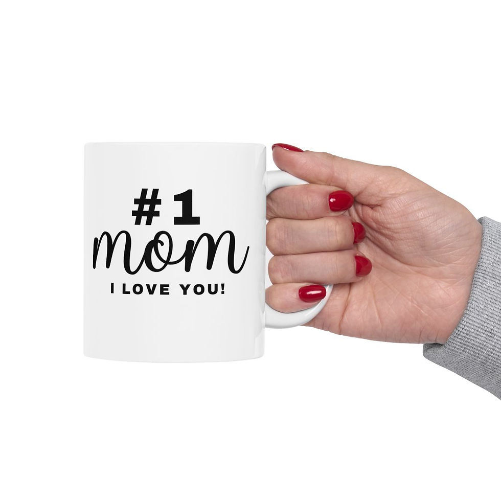 Thumbnail: #1 Mom I Love You Coffee Mug 15oz, Mom Gift, Christmas Mug, Mom Birthday Present, Mothers Day Gift, Tea Cup, Large Coffee Mug