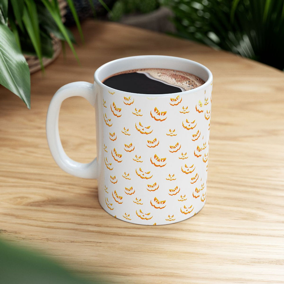 Thumbnail: Spooky season meets Smiling Pumpkin Jack-o-Lantern Halloween Mug 11oz 15oz Large Coffee Cup, Tea Cup.