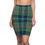 Thumbnail: Plaid Pencil Skirt Tartan Green & Blue Outfit Fall Flannel Fitted Skirt XS-2XL
