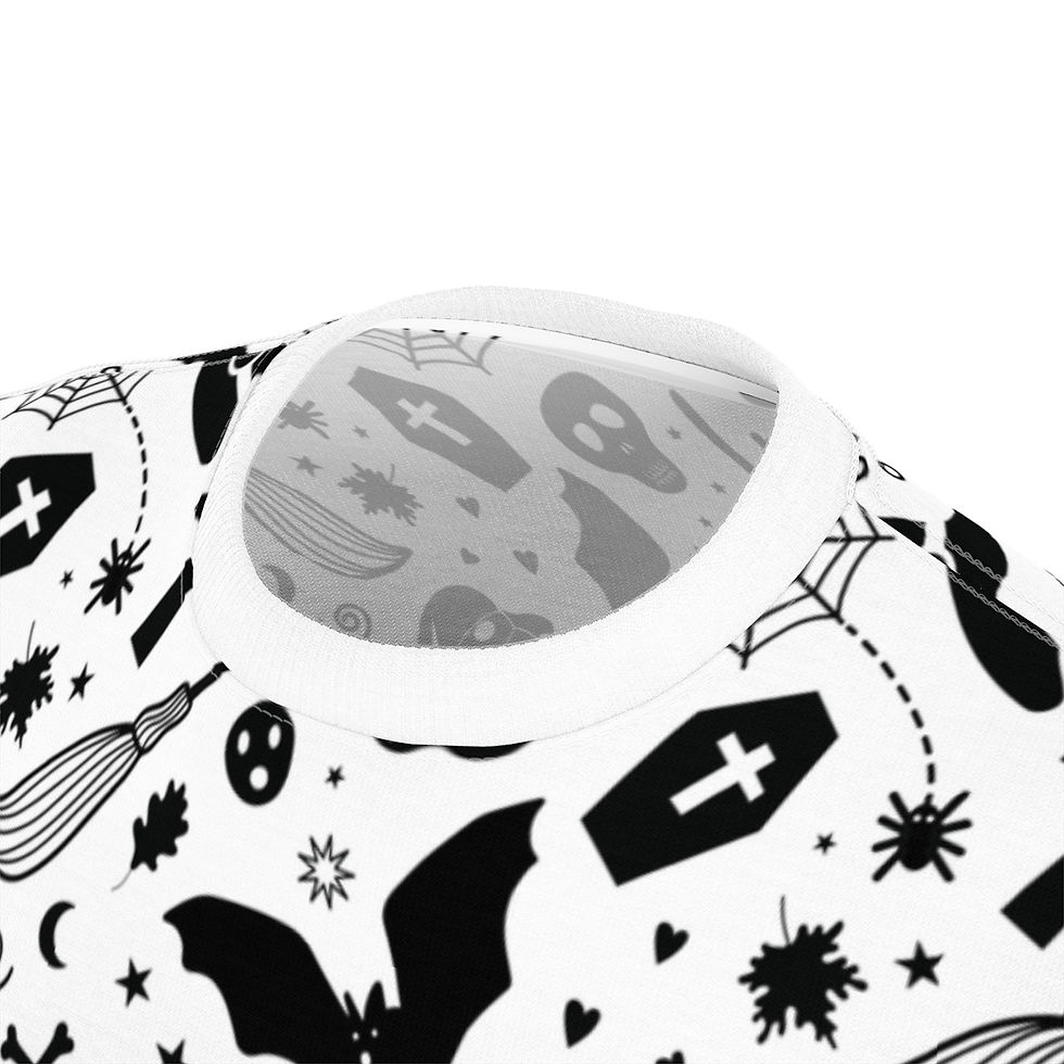 Thumbnail: Fall Halloween Tshirt Smiling Pumpkin Tombstones Cute Ghost Spider Webs Bats Tee