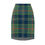 Thumbnail: Plaid Pencil Skirt Tartan Green & Blue Outfit Fall Flannel Fitted Skirt XS-2XL