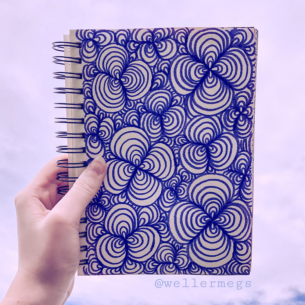 Clover field style zentangle doodle op art illusion, how to draw.