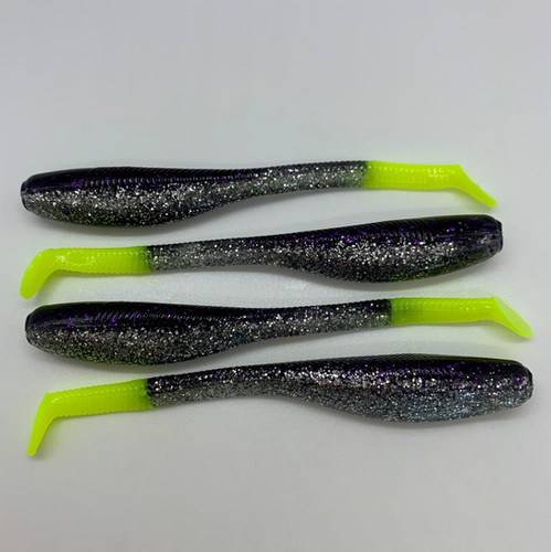 Southern Shad Purple Reign Chartreuse | Down South Lures