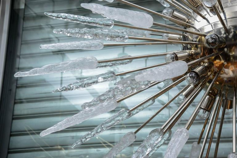 Miniature : Large Nickel Finished Sputnik Chandelier with Murano Glass Spikes