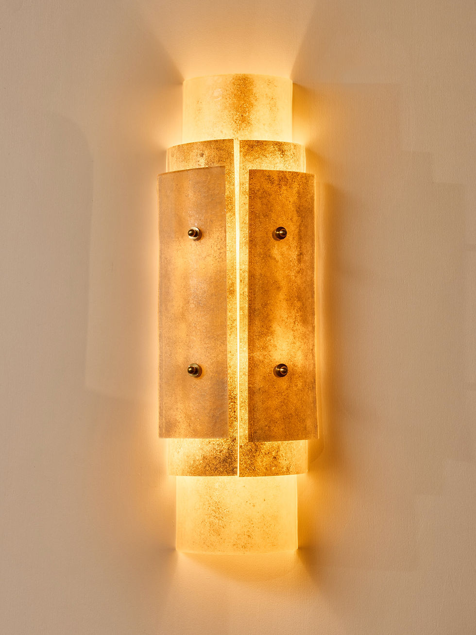 Miniature : Multi Layers Murano Glass Wall Sconces in Beige Tones