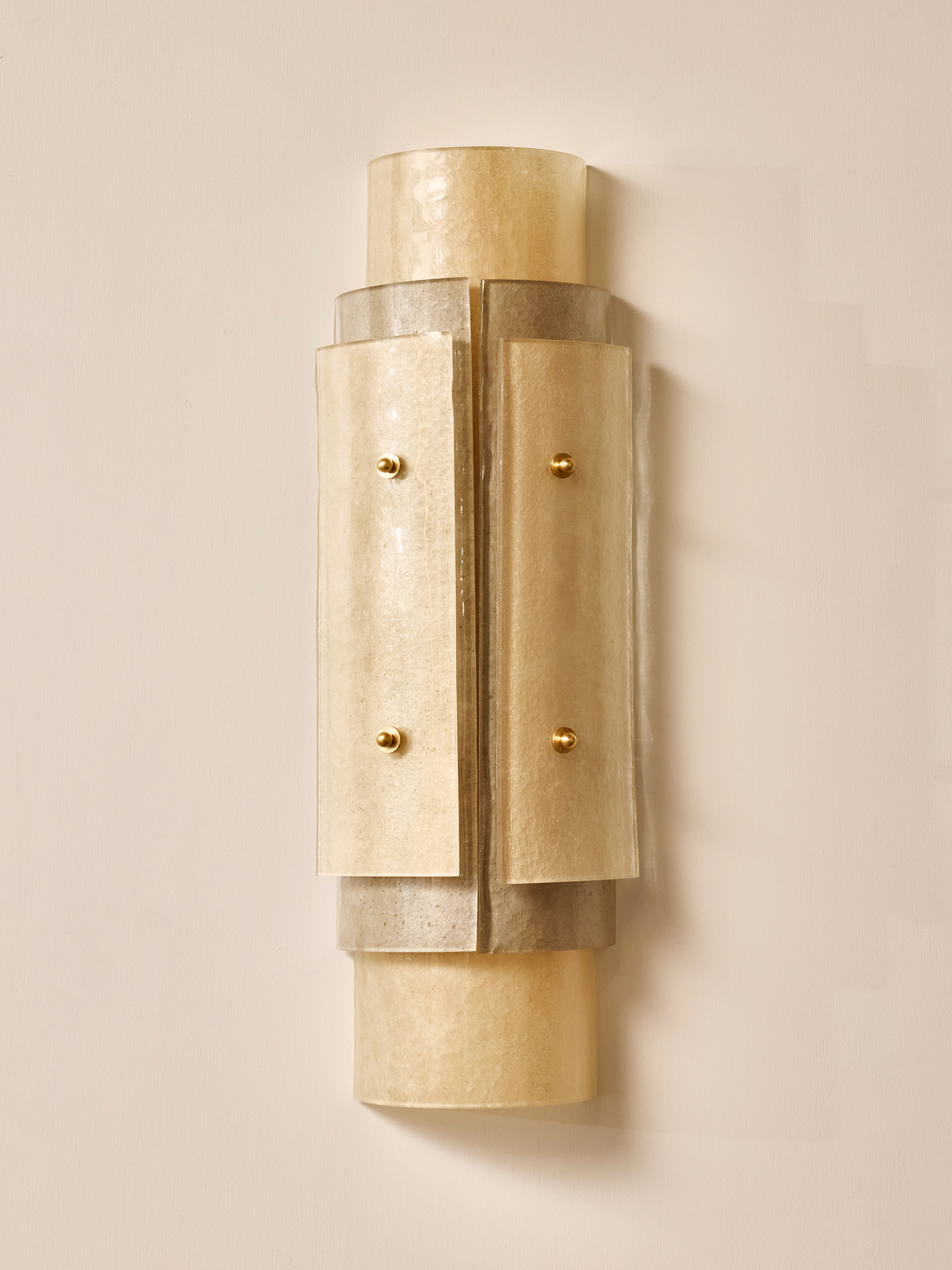 Multi Layers Murano Glass Wall Sconces in Beige Tones