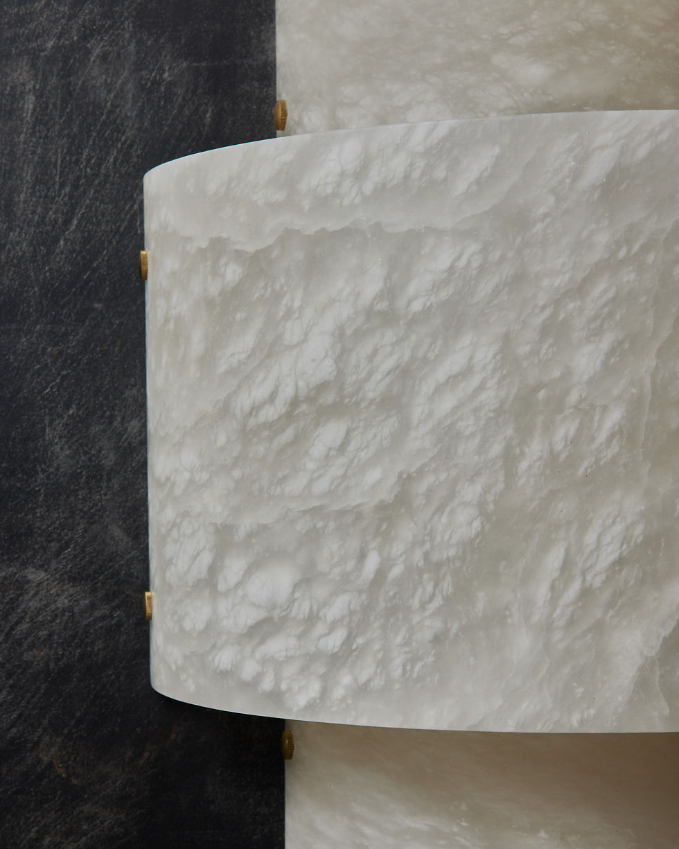 Miniature : Half Cylinder Alabaster Wall Sconces