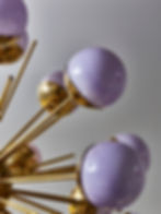 Miniature : Brass Sputnik Chandelier with Lilac Glass Globes