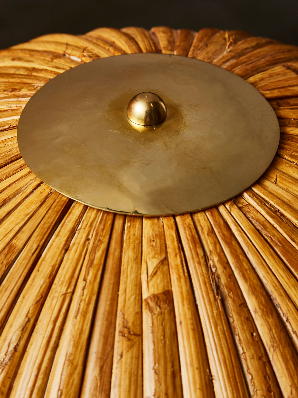 Miniature : Pair of Brass Table Lamps With Wooden Shades