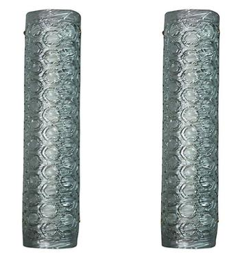 Pair of Tall Honeycombed Murano Glass Wall Sconces