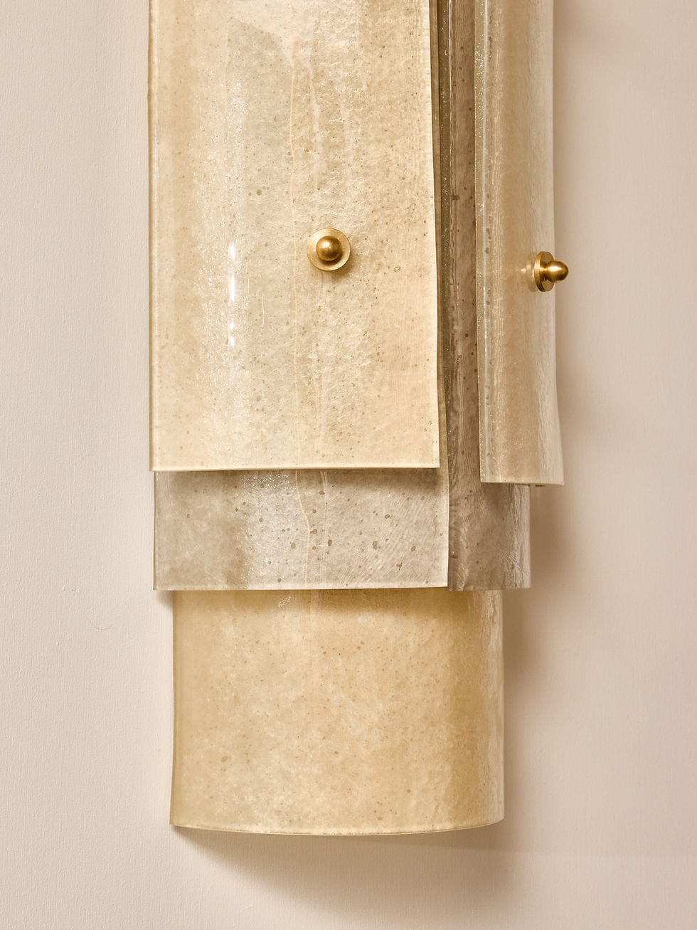Miniature : Multi Layers Murano Glass Wall Sconces in Beige Tones